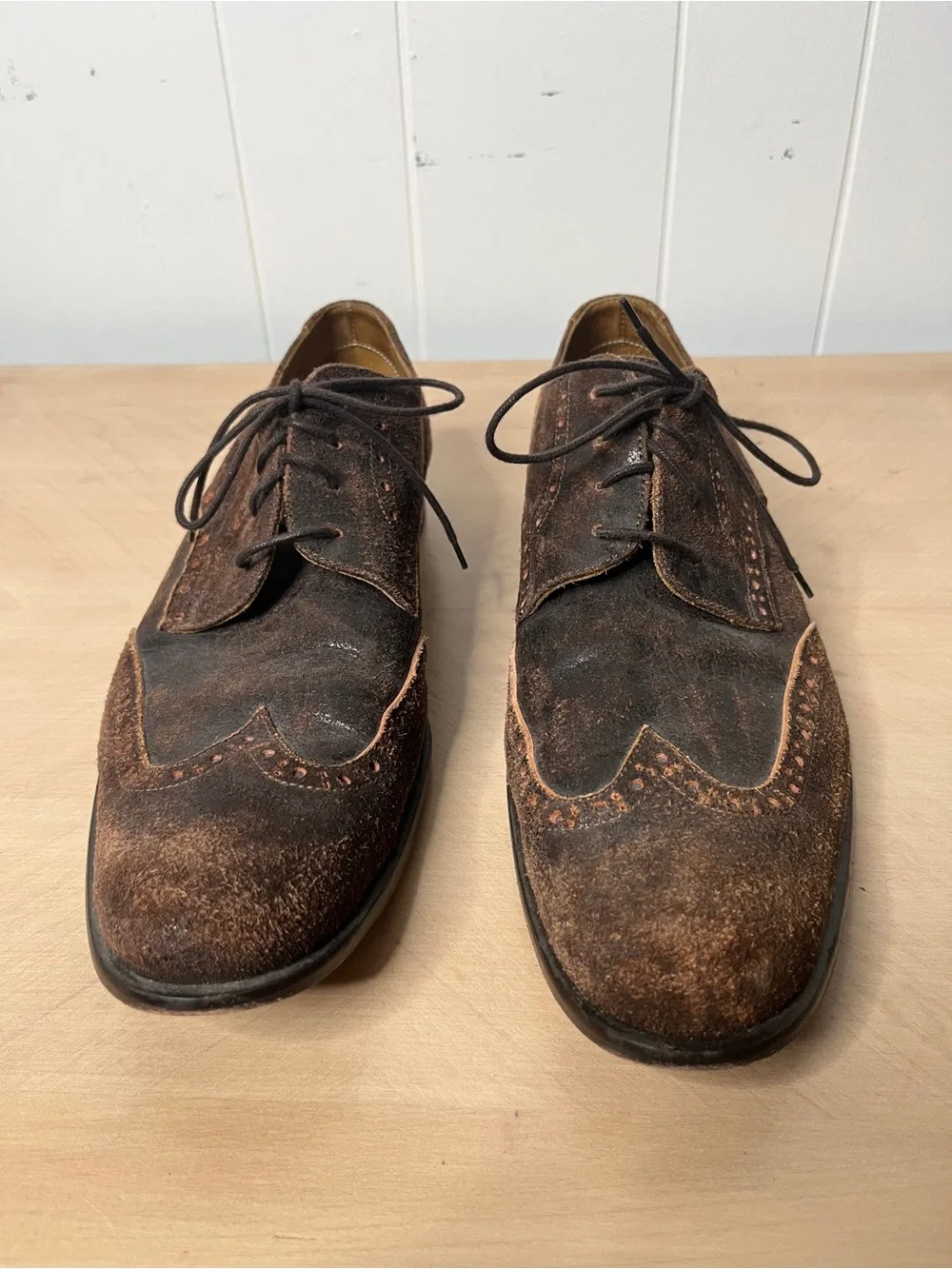 Billy Reid Men's Brown Wingtip Lace-Up Dress Shoes Suede Size 10 Italian